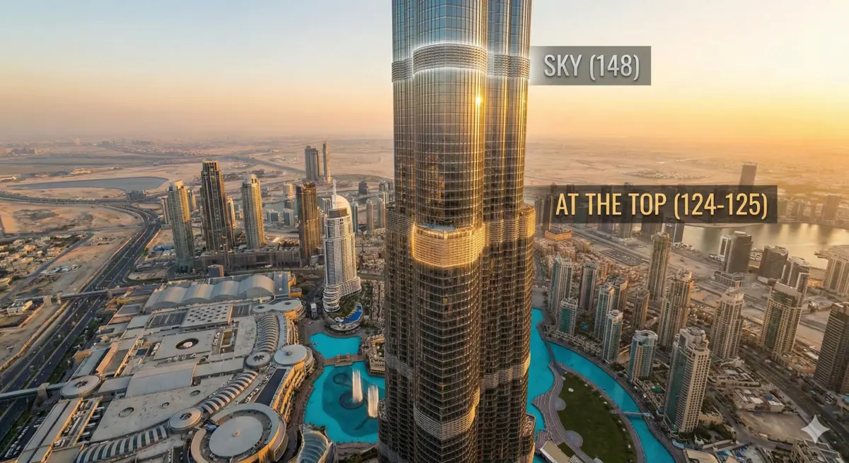 Représentation des étages de la Burj Khalifa Dubaï