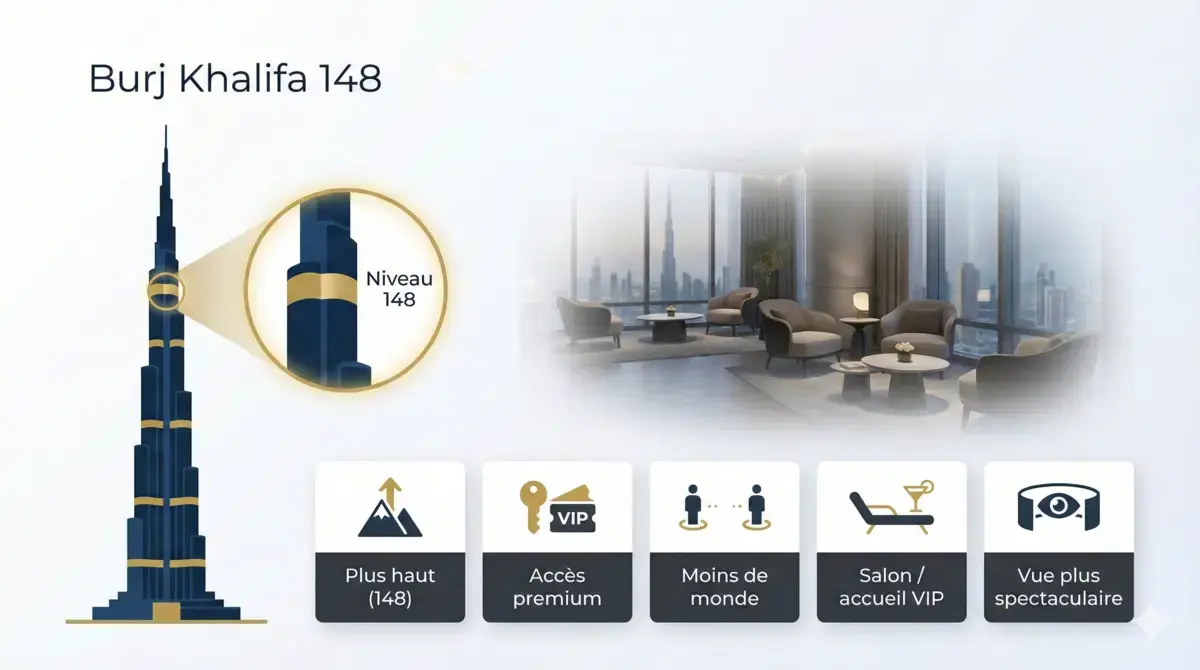 Illustration de la Burj khalifa pour l'étage 148