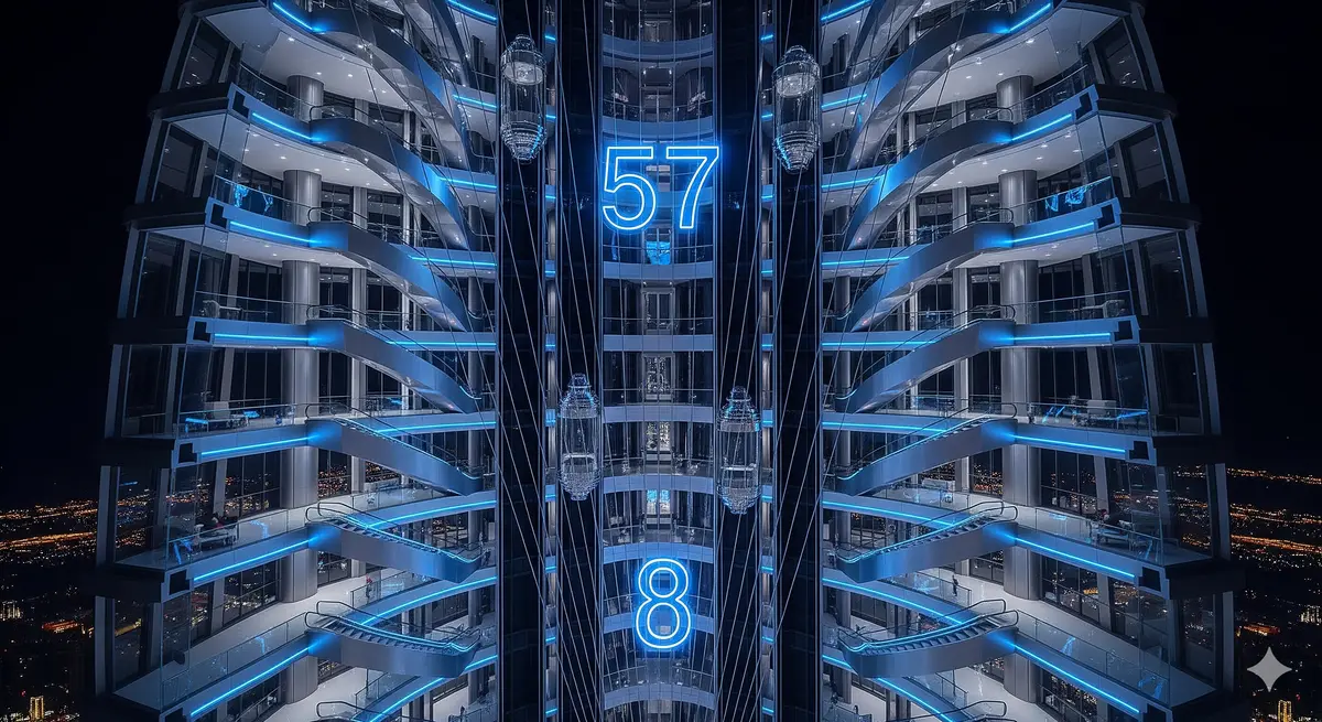 Squelette des ascenseurs de la tour dubai